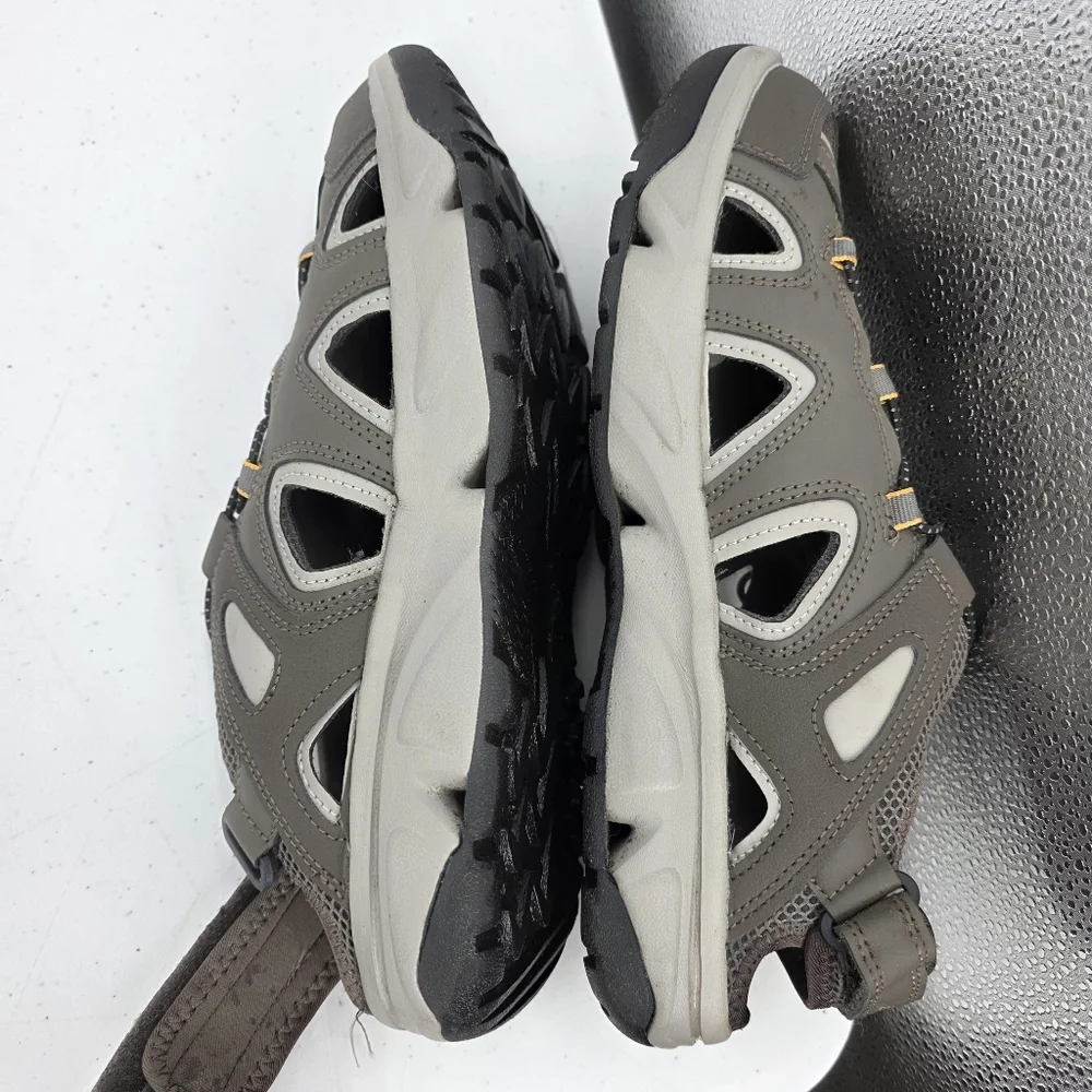 Eddie Bauer Men's Laketrail‎ Water Sandals Brown Gray Size 11M Bungee EUC.